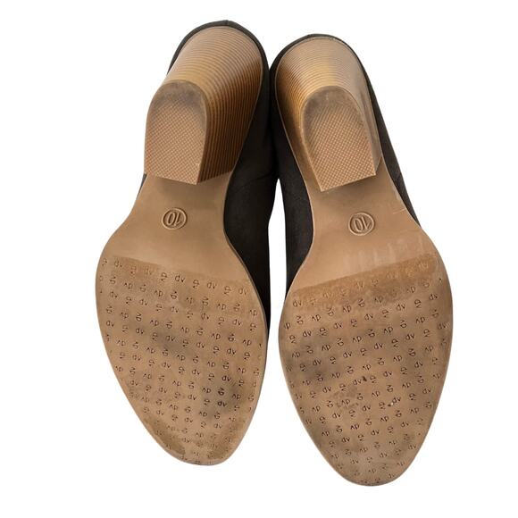 DV by Dolce Vita Gray Suede Lori Mule High Heeled Clogs Size 10 - Picture 7 of 7